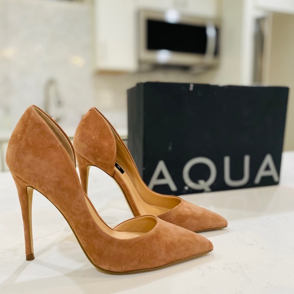 Aqua | Shoes | Aqua Suede Heels | Poshmark